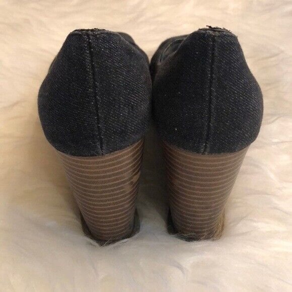 American Eagle denim open toe‎ wedges Women’s Size 6.5 - Picture 5 of 7